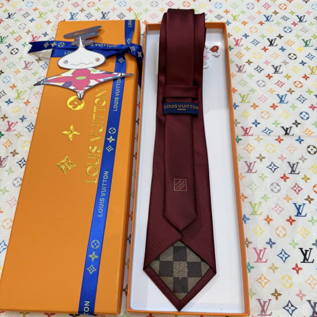 ダミエ風 ネクタイ ルイヴィトン調 結婚式 ホスト 衣装 高級シルク調 光沢 色 - 画像 6