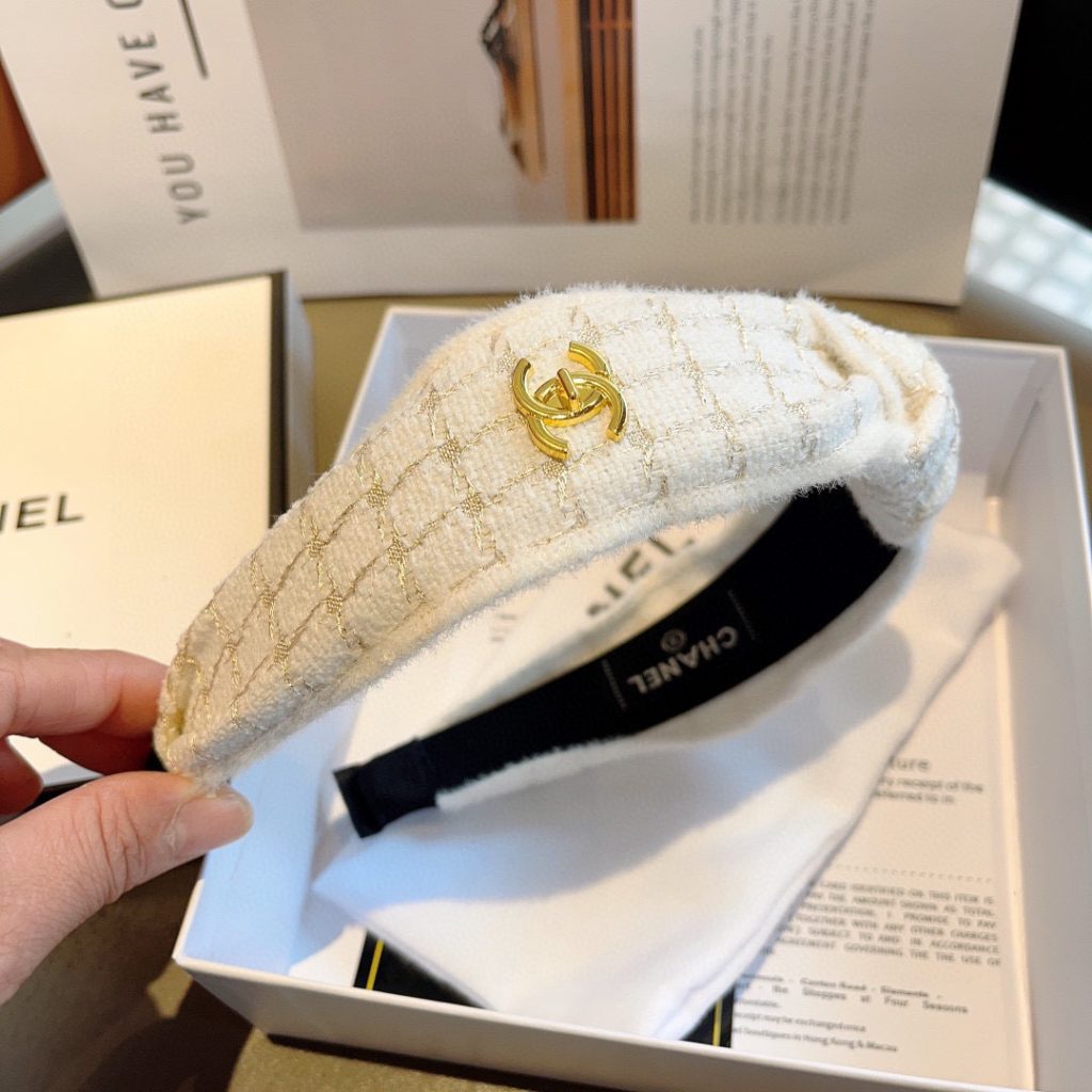 CHANEL シャネル ヘアバンド 本革 シルク ファッション ブランド 2色展開 - 画像 6