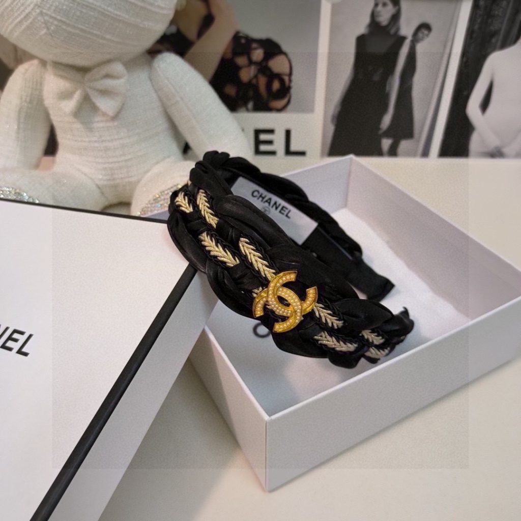 CHANEL シャネル ヘアバンド ブランド 本革 ブラック 全2色 - 画像 2
