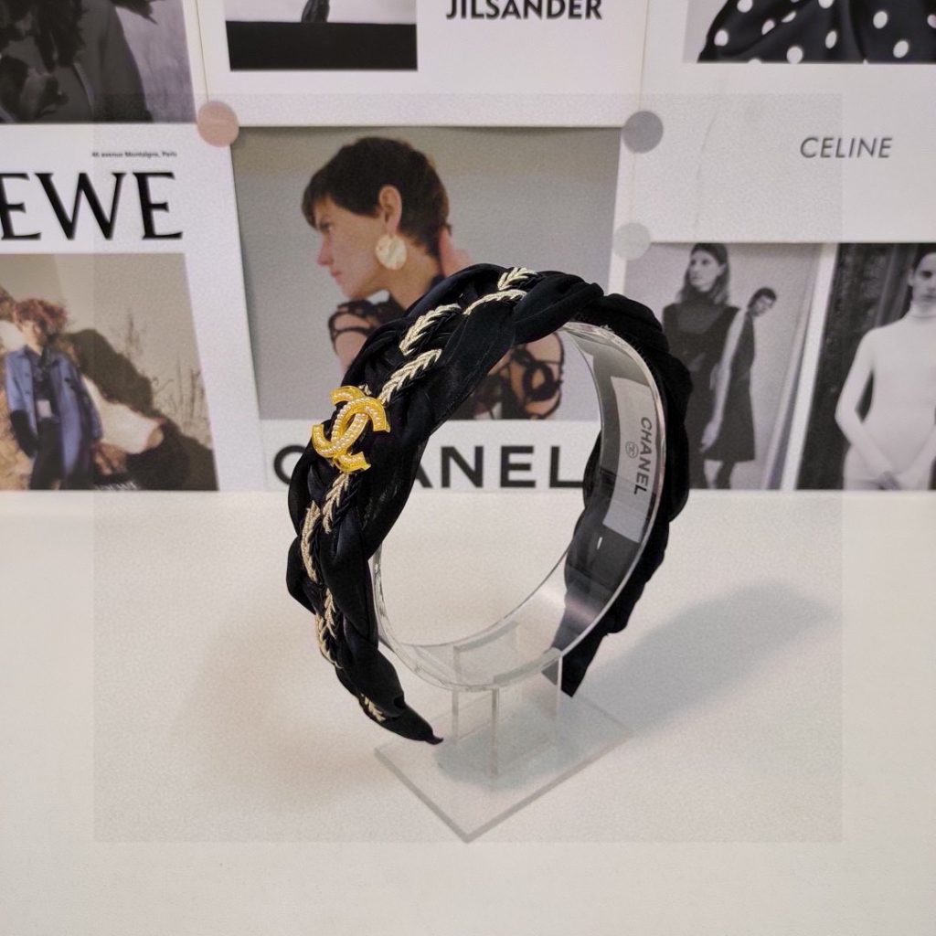 CHANEL シャネル ヘアバンド ブランド 本革 ブラック 全2色 - 画像 8