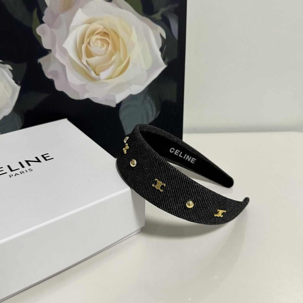 CELINE シャネル ヘアバンド デニム風 メタルロゴ 全3色 - 画像 4