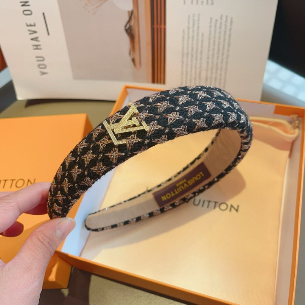 LOUIS VUITTON ルイ・ヴィトン ヘアバンド 本革 ブランド ブラック 全2色 - 画像 6