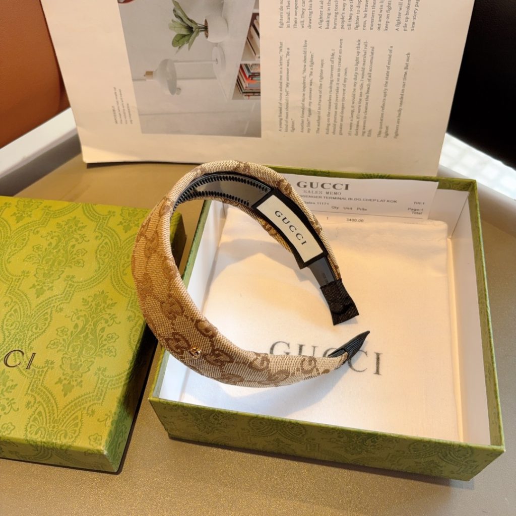 GUCCI グッチ ヘアアクセサリー シルク ブランド ベージュ 全2色 - 画像 6