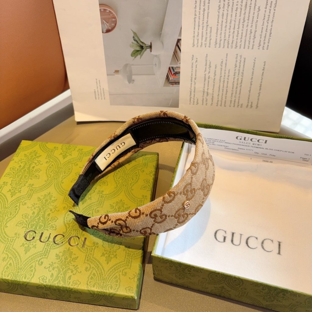 GUCCI グッチ ヘアアクセサリー シルク ブランド ベージュ 全2色 - 画像 7