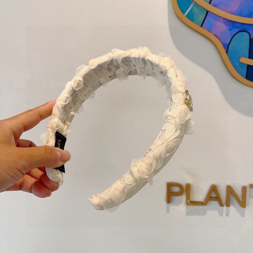 CHANEL シャネル ヘッドバンド レース 通勤 通学 ブラック ホワイト 全2色 - 画像 4