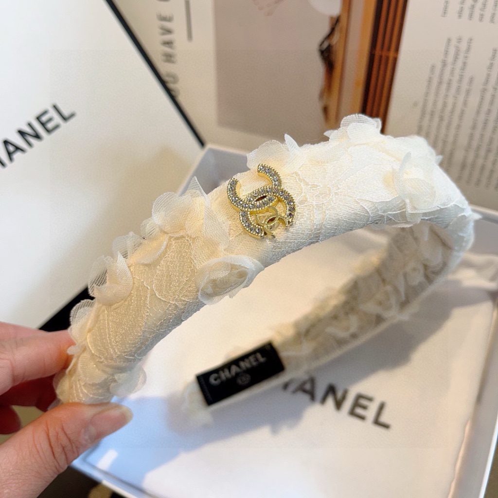 CHANEL シャネル ヘッドバンド レース 通勤 通学 ブラック ホワイト 全2色 - 画像 6