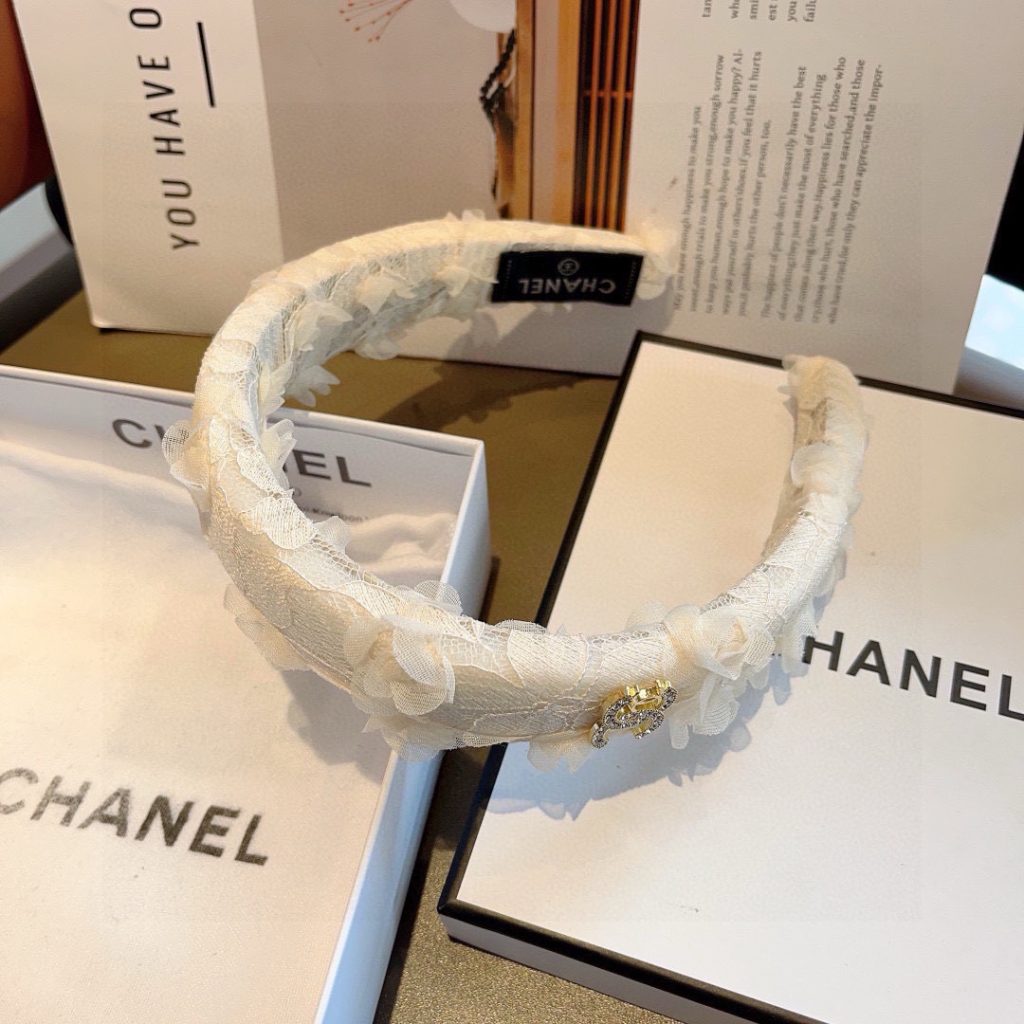 CHANEL シャネル ヘッドバンド レース 通勤 通学 ブラック ホワイト 全2色 - 画像 8