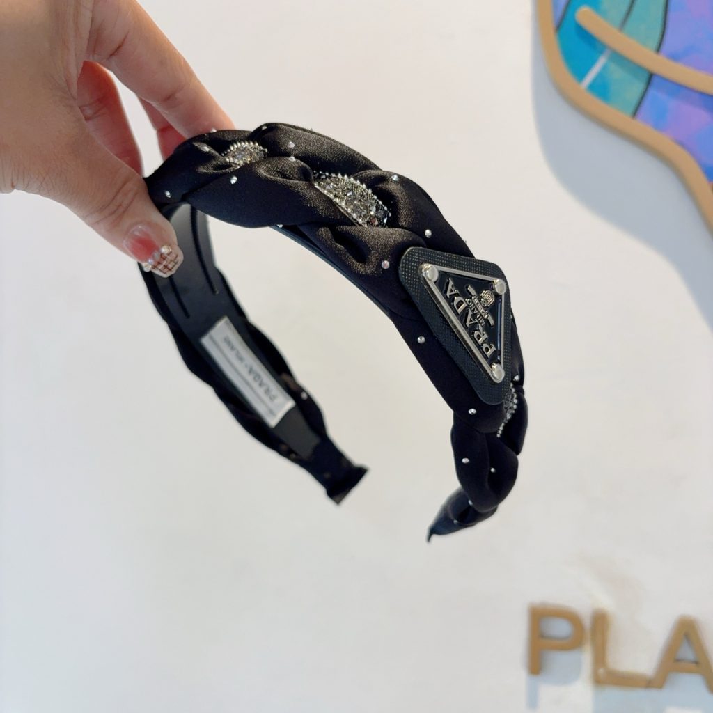 PRADA プラダ ヘッドバンド ブラック プラダロゴ ブラック - 画像 4