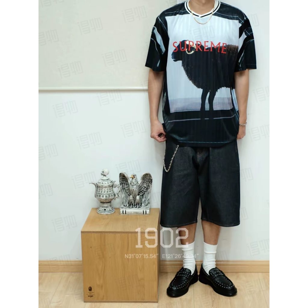 SUPREME スーパーイースト ロゴTシャツ 通勤 旅行 オフショルダー 5TH HURST ブラック 全3色 - 画像 6