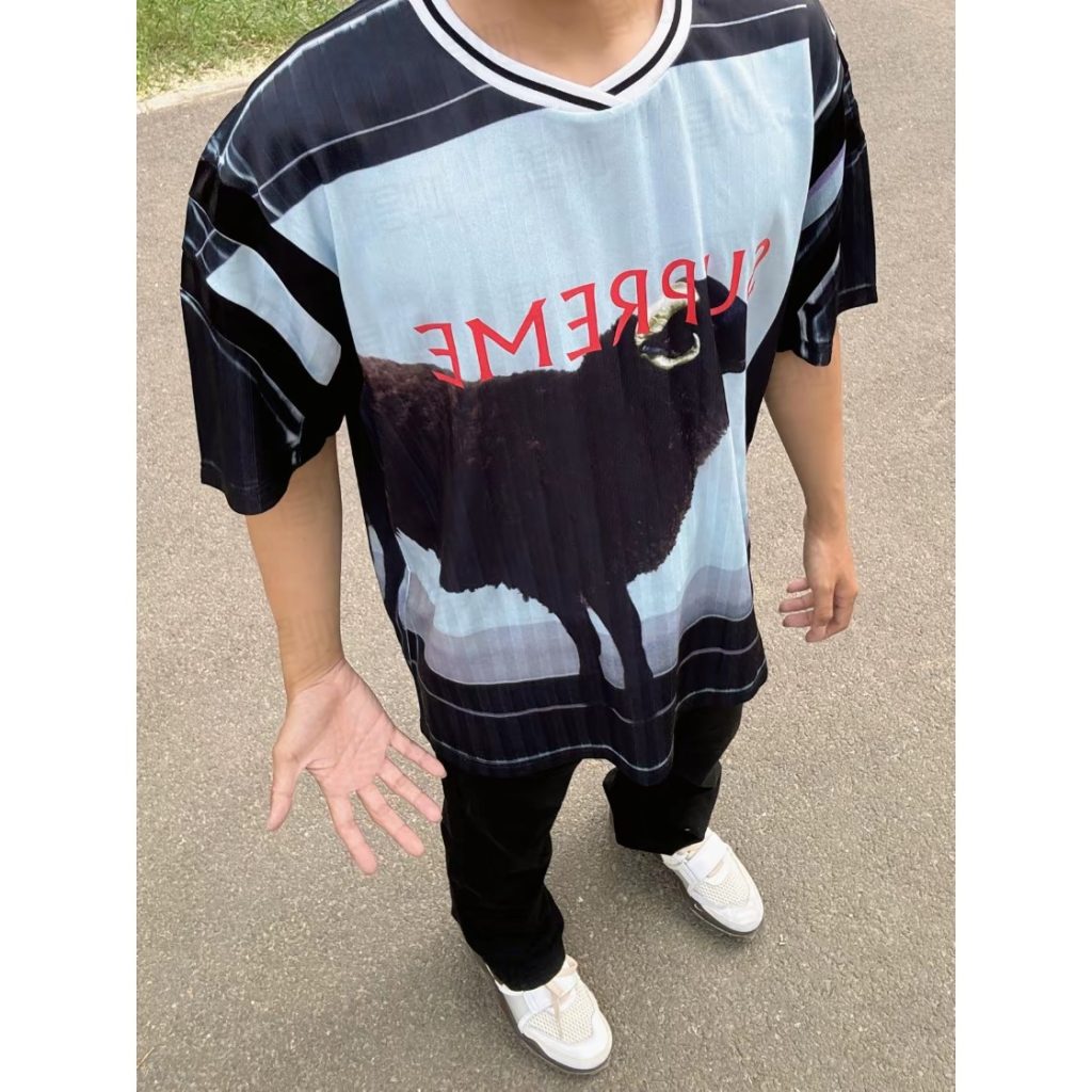 SUPREME スーパーイースト ロゴTシャツ 通勤 旅行 オフショルダー 5TH HURST ブラック 全3色 - 画像 8