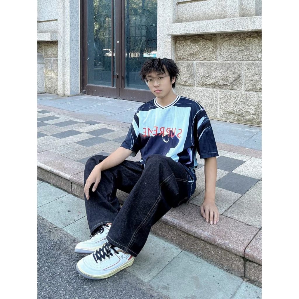 SUPREME スープレム ロゴTシャツ 通勤 通学 ブラック - 画像 2