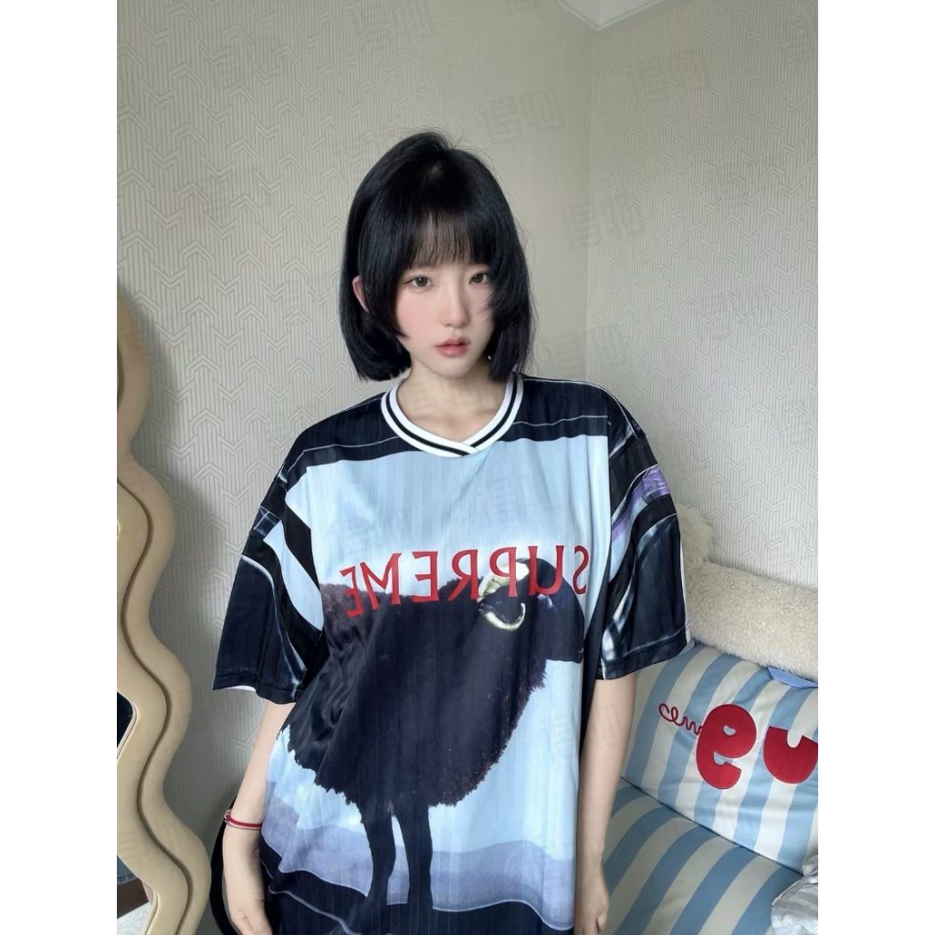 SUPREME スープレム ロゴTシャツ 通勤 通学 ブラック - 画像 5