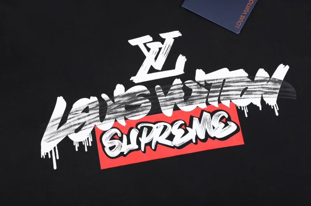 LOUIS VUITTON ルイヴィトン グラフィックTシャツ ロゴプリント ブラック - 画像 3