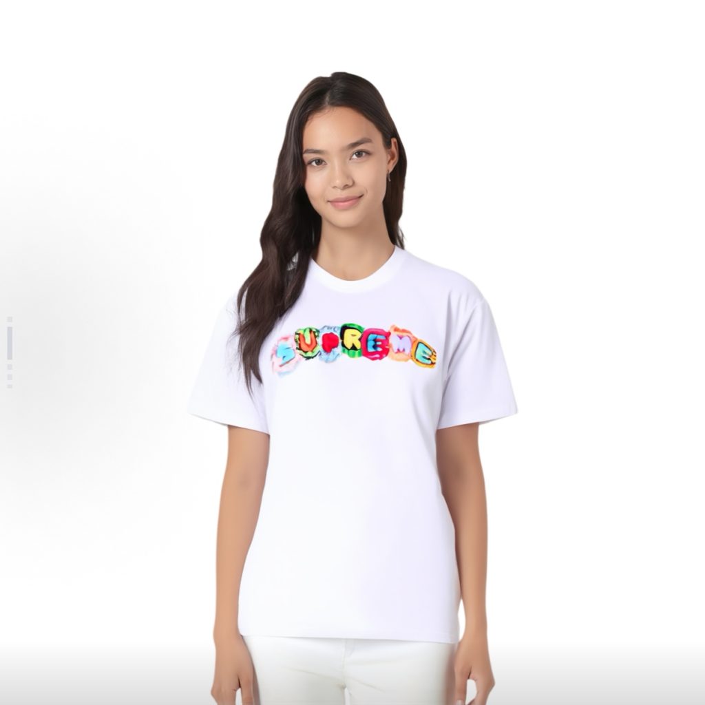SUPREME スュプリーム ロゴTシャツ カラフルロゴ ブラック ホワイト 全2色 - 画像 4