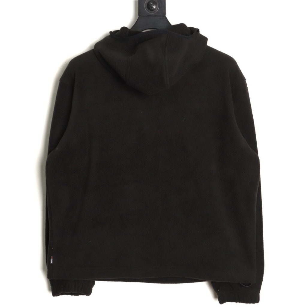 SUPREME スーパーイースト フルジップパーカー 本革 ブラック - 画像 2