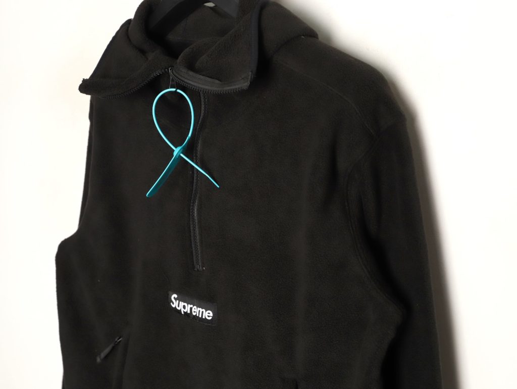 SUPREME スーパーイースト フルジップパーカー 本革 ブラック - 画像 3