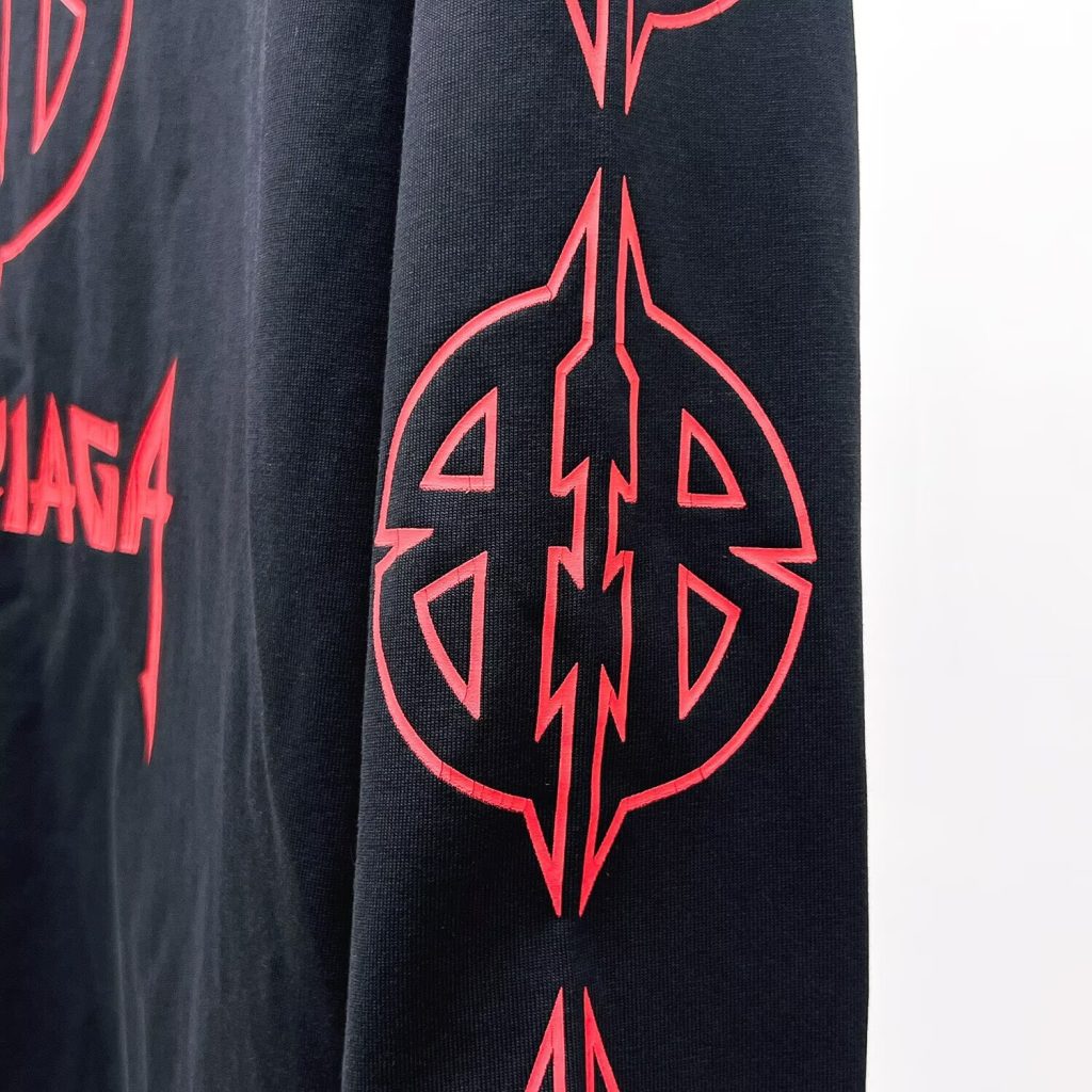 BALENCIAGA バレンシアガ 形双B字母 袖Tシャツ 本革 レディース ブラック 全1色 - 画像 8