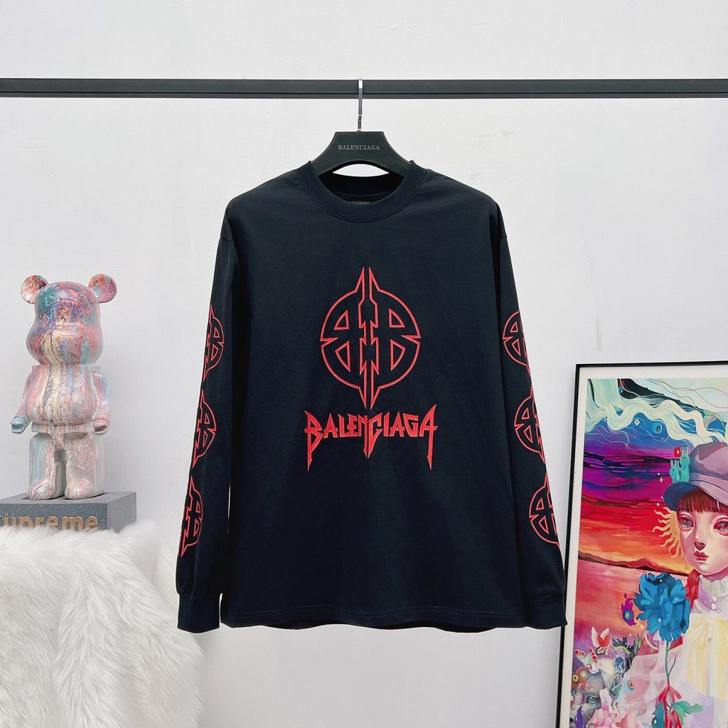 BALENCIAGA バレンシアガ 形双B字母 袖Tシャツ 本革 レディース ブラック 全1色 - 画像 4