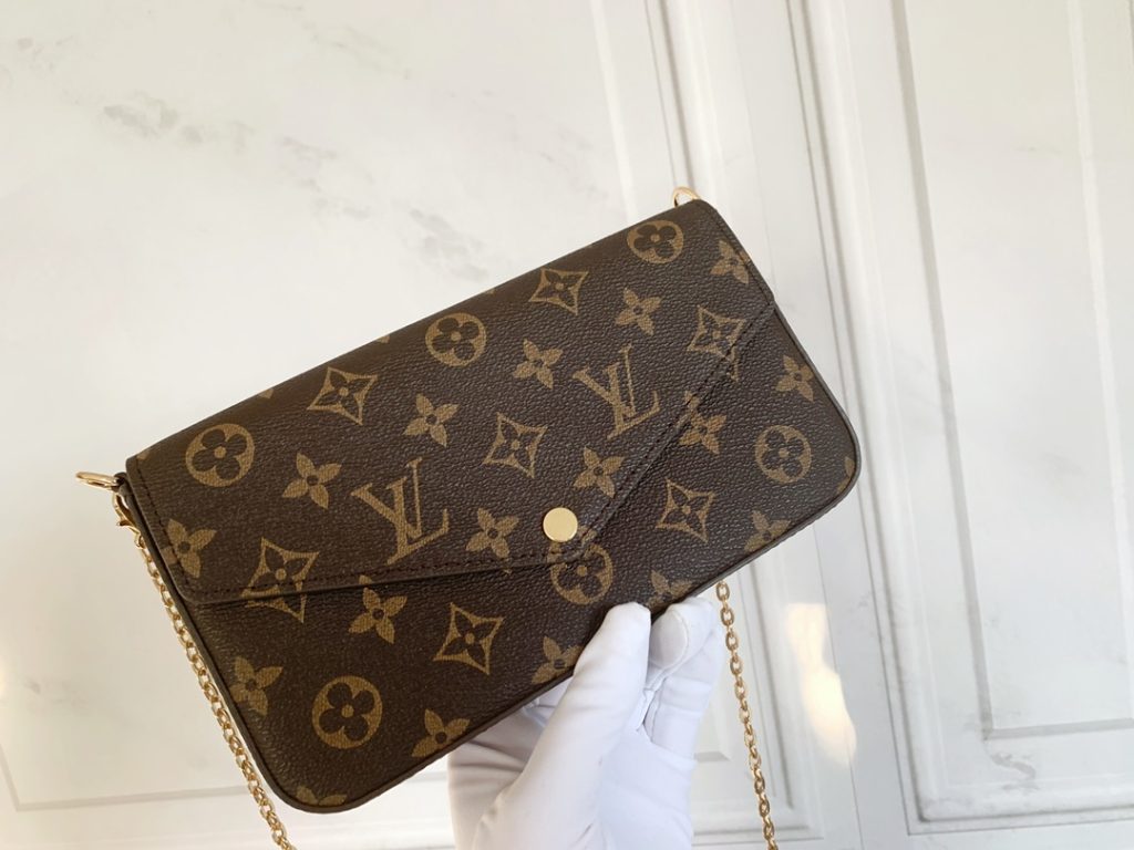 ルイヴィトン☆フェリシーポーチ　FéLICIE POCHETTE　チェーンショルダーウォレット　ポシェット　ショルダーバッグ　LOUIS VUITTON　長財布　クラッチバッグ　チェーンバッグ　ミニバッグ　モノグラム - 画像 8