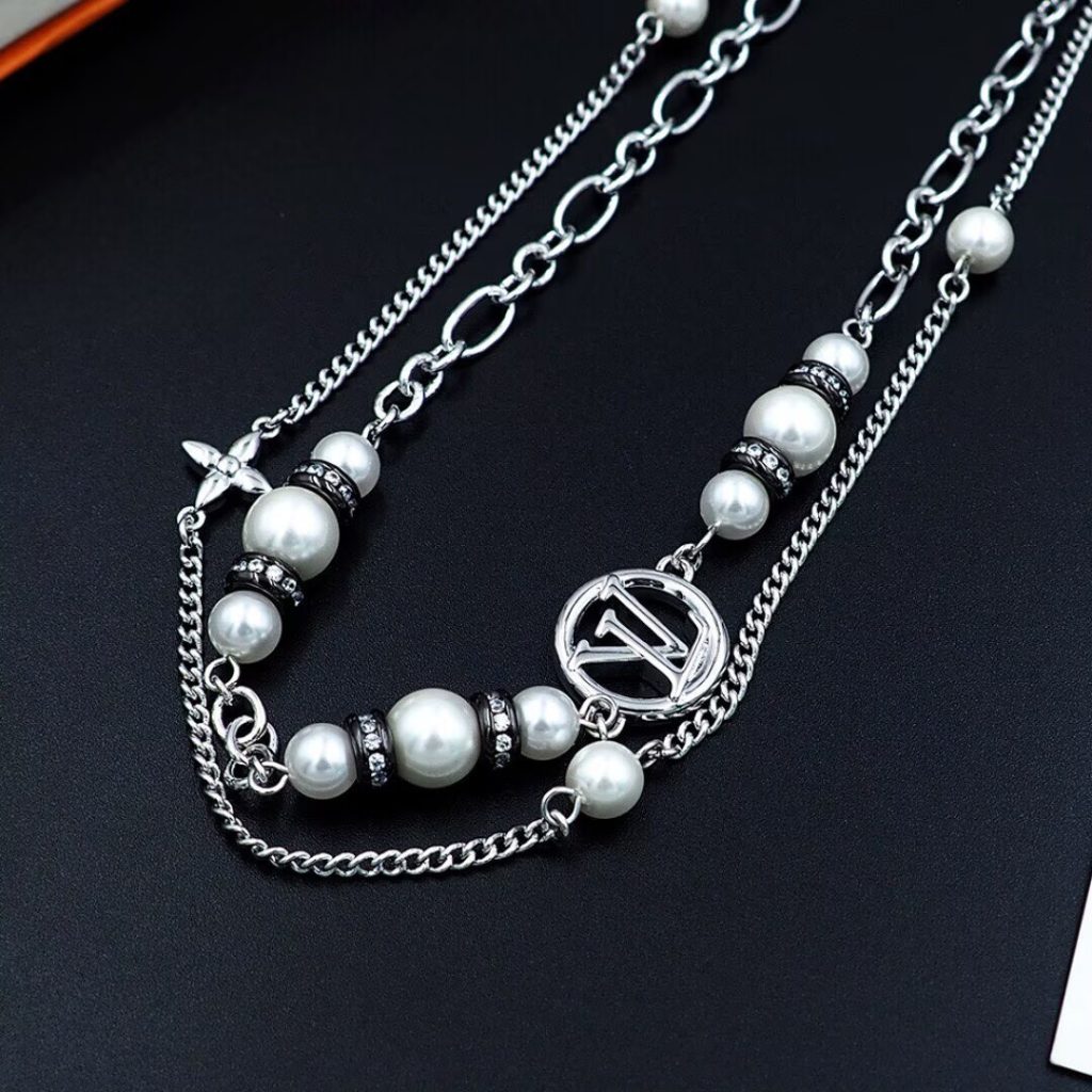 ルイヴィトン Louis Vuitton 25SSネックレス チョーカー ミッドナイト MicnightPearl レディース パール チェーン - 画像 3