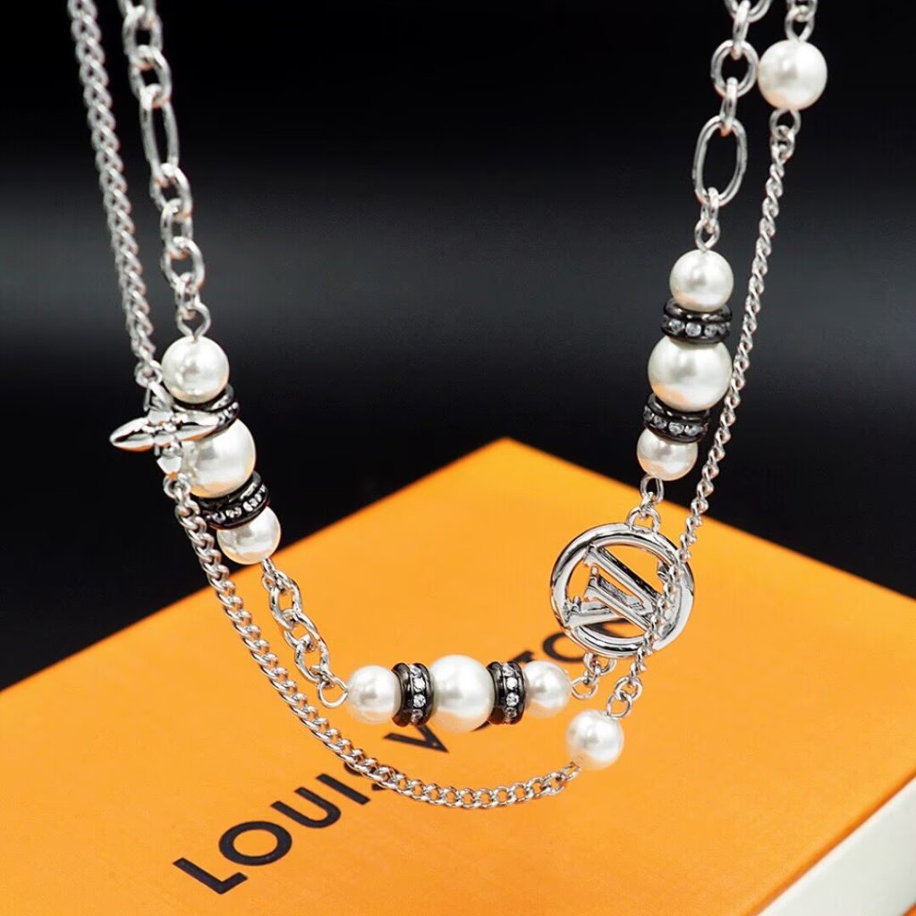 ルイヴィトン Louis Vuitton 25SSネックレス チョーカー ミッドナイト MicnightPearl レディース パール チェーン - 画像 7
