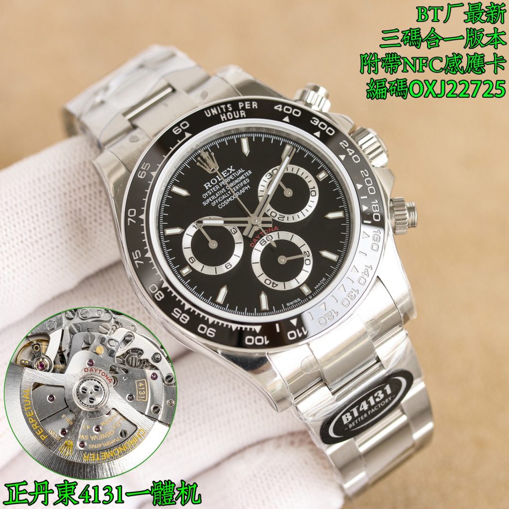 ROLEX ロレックス デイトナ 腕時計 4131 本革 通勤 ブラック - 画像 2