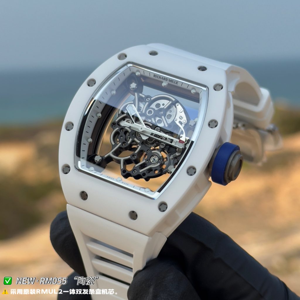 RICHARD MILLE リチャードミラー 腕時計 本革 軽量 通勤 ホワイト - 画像 6