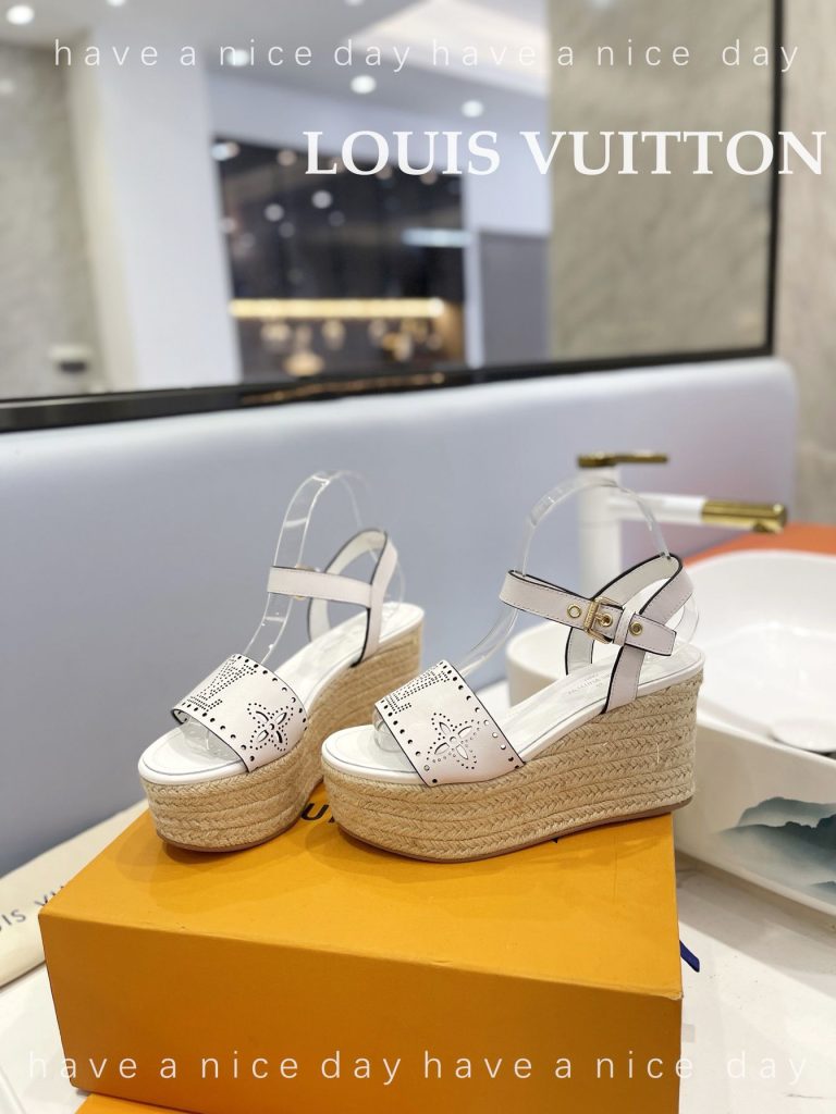 カジュアルオシャレ　Louis Vuitton　ルイヴィトン　ウェッジヒール　サンダル　ビーチサンダル　厚底スリッパ　モノグラム　レディース 　6色 - 画像 2