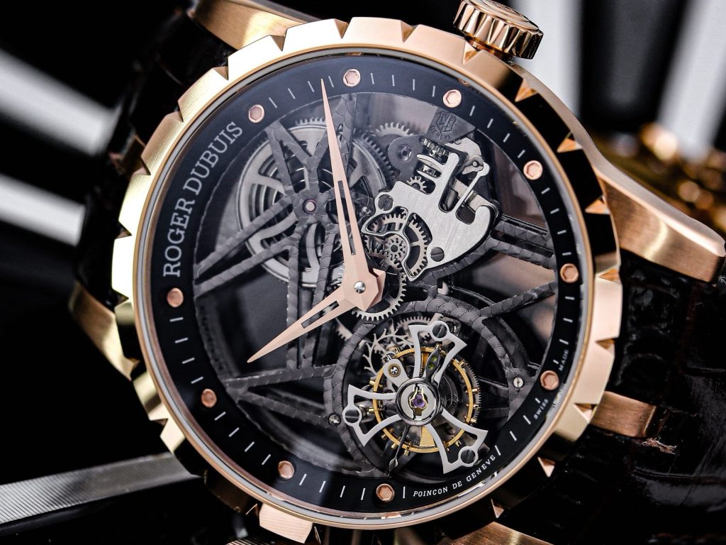 ROGER DUBUIS ロジェデュブイ 腕時計 メンズ 一体型トゥールビヨン ムーブメント ブラック - 画像 6
