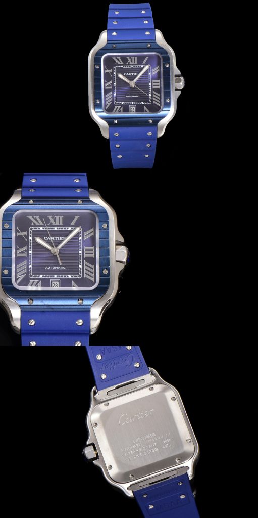 CARTIER カルティエ サントス 腕時計 メンズ 自動巻き 機械式 39.8mm ブルー - 画像 2