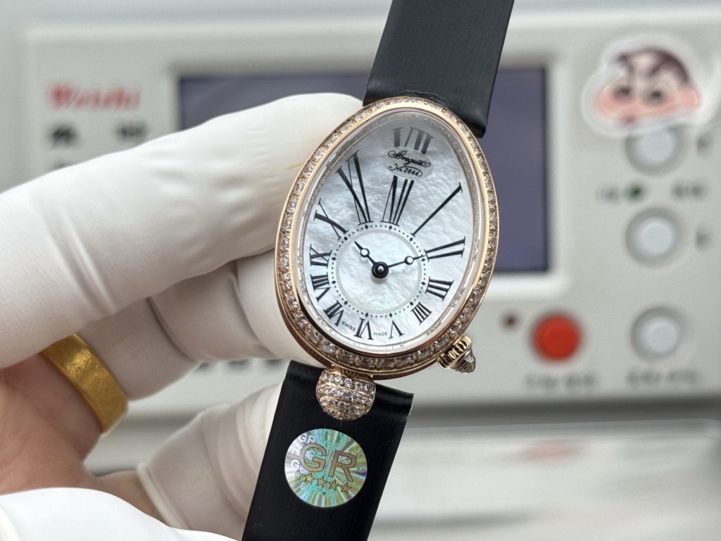GR グラス ブレスレット 腕時計 レディース オーバル型 シルク ブラック - 画像 3
