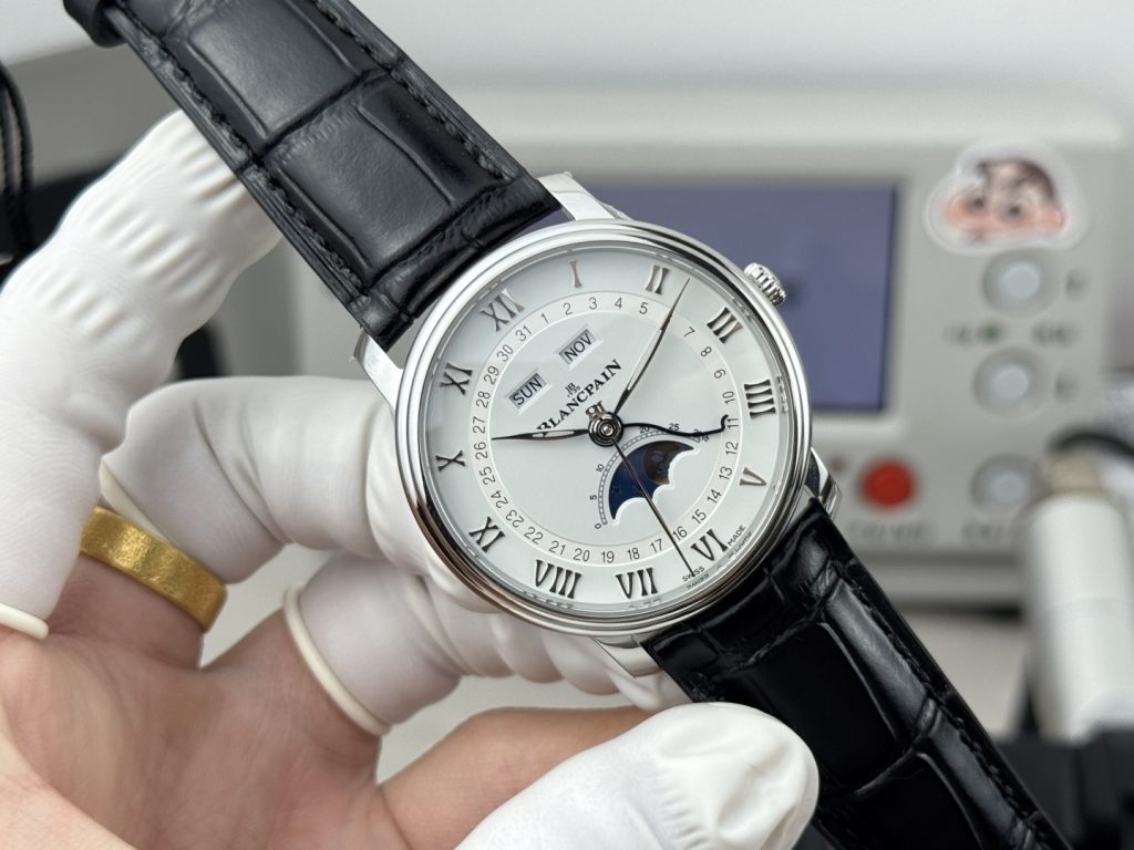 BLANCPAIN ブランパン 腕時計 メンズ 自動巻き 全日歴 月相 ブラック - 画像 2