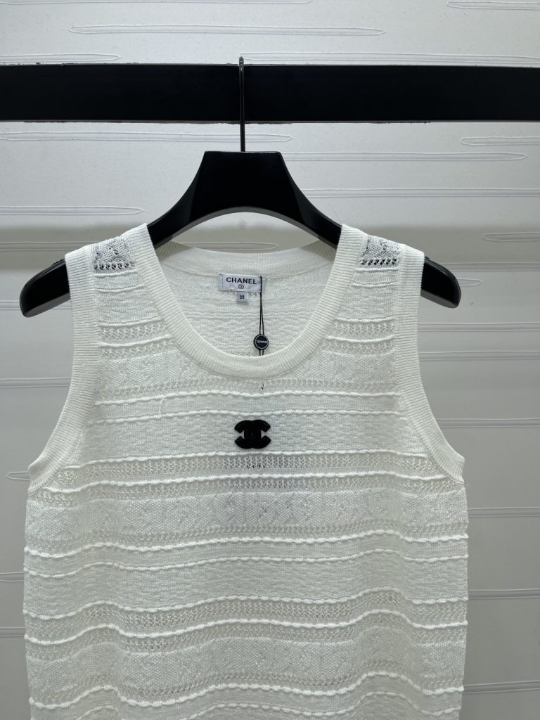 CHANEL シャネル ニット レディース オーバーサイズ ロング丈 レイヤード ホワイト ブラック - 画像 3