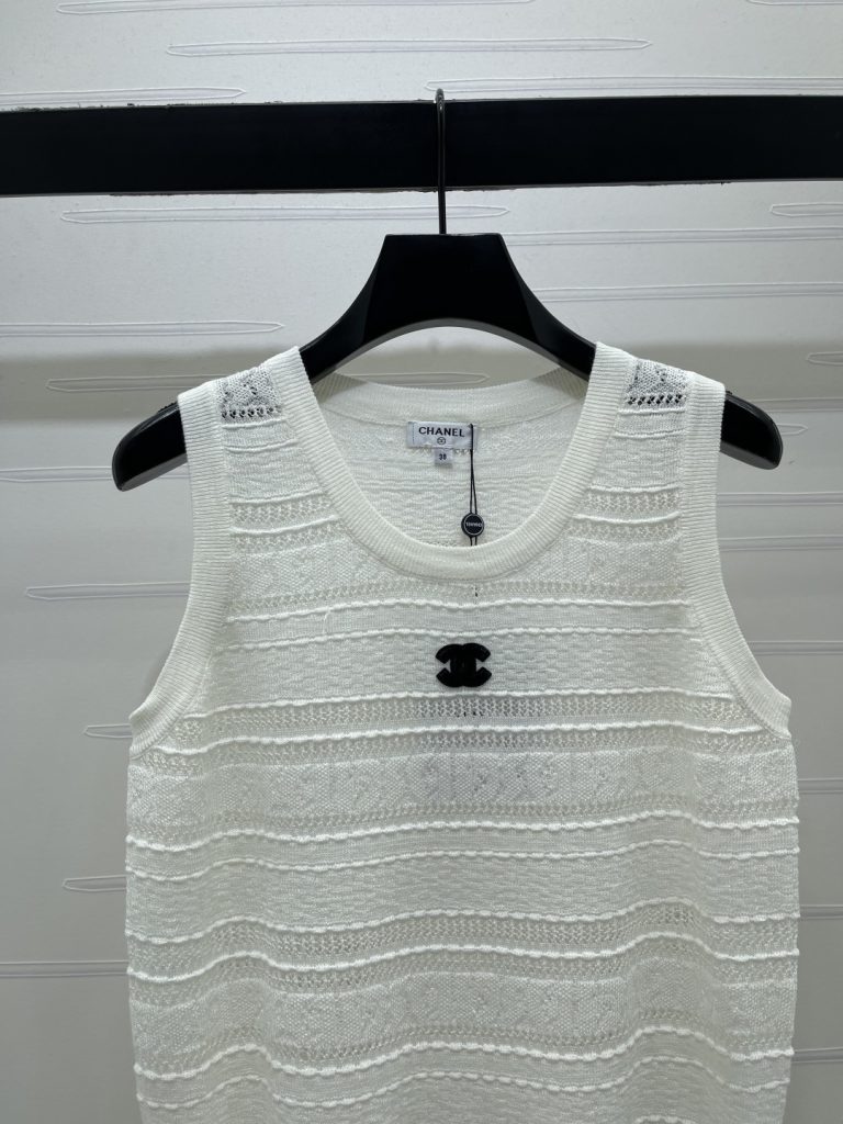 CHANEL シャネル ニット レディース オーバーサイズ ロング丈 レイヤード ホワイト ブラック - 画像 4