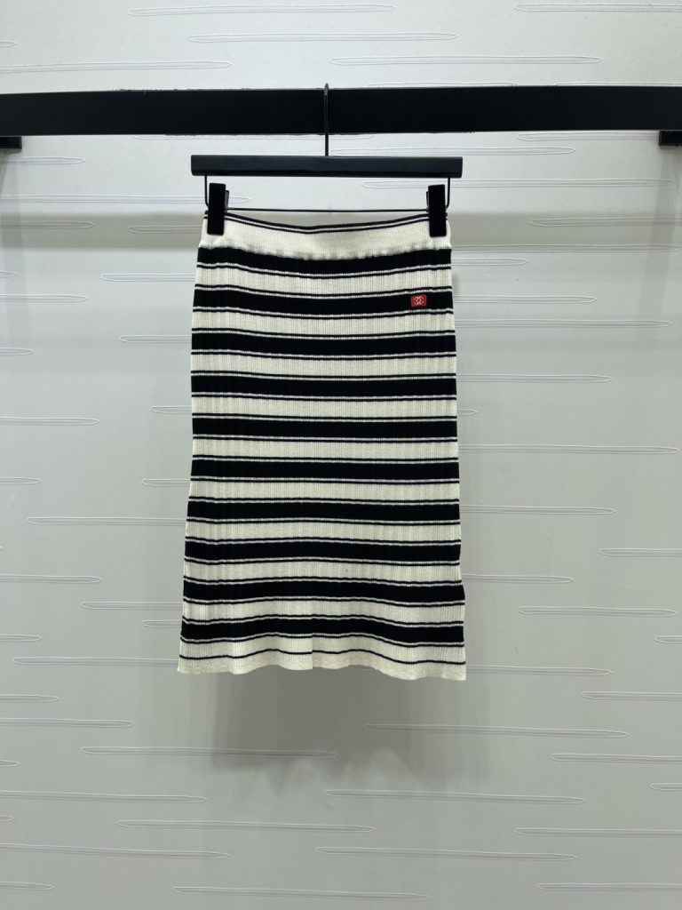 CHANE チャン スカート レディース ニット ストレッチ 可愛い ブラック レッド 全2色 - 画像 2