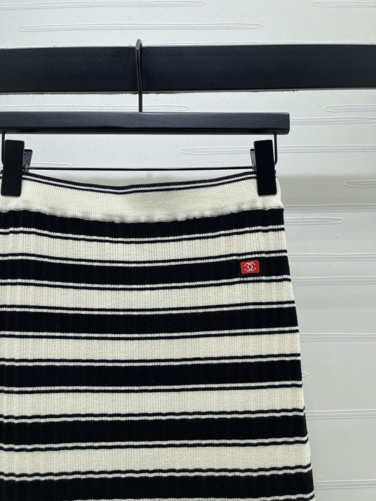 CHANE チャン スカート レディース ニット ストレッチ 可愛い ブラック レッド 全2色 - 画像 3