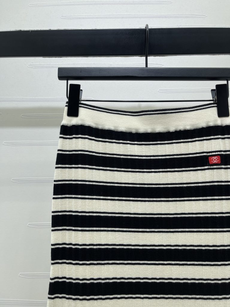 CHANE チャン スカート レディース ニット ストレッチ 可愛い ブラック レッド 全2色 - 画像 4