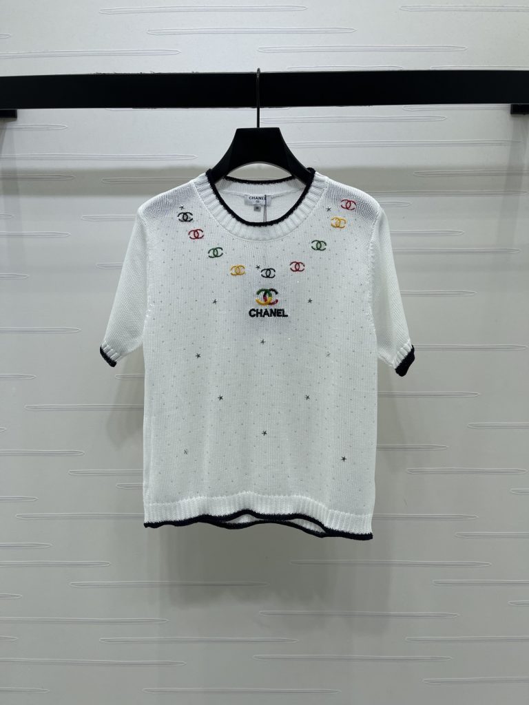 CHANEL シャネル ニット Tシャツ レディース 細針織り ロゴ刺繍 インナー 2色展開 - 画像 2