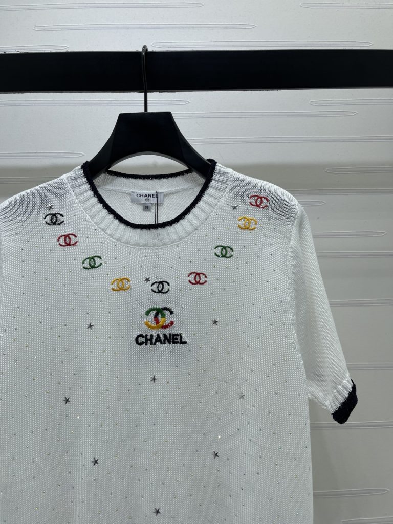 CHANEL シャネル ニット Tシャツ レディース 細針織り ロゴ刺繍 インナー 2色展開 - 画像 3