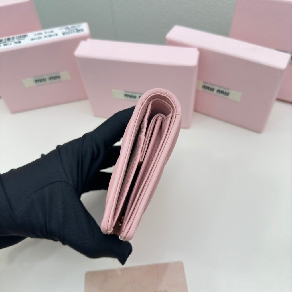 Miu Miu ミウミウ カードケース プチウォレット ミレフィア ラメ入り ピンク - 画像 5