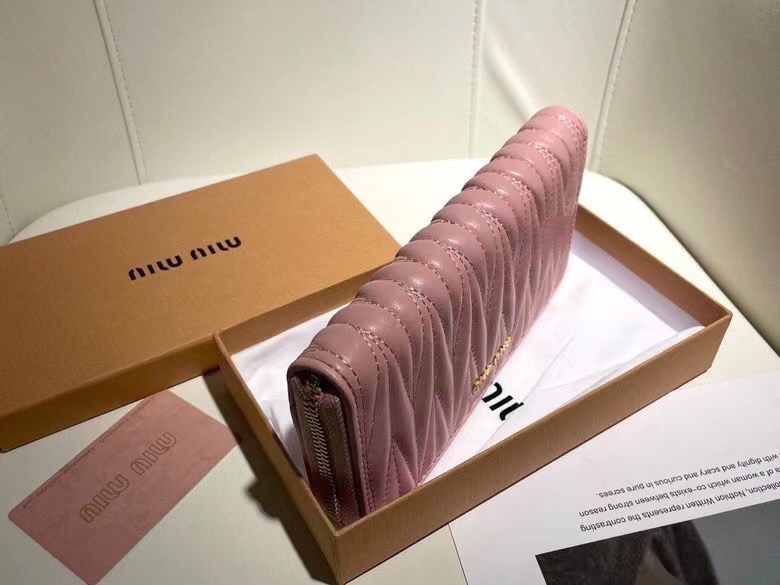 Miu Miu ミウミウ 長財布 ファブリック調 ロングウォレット ピンク - 画像 6