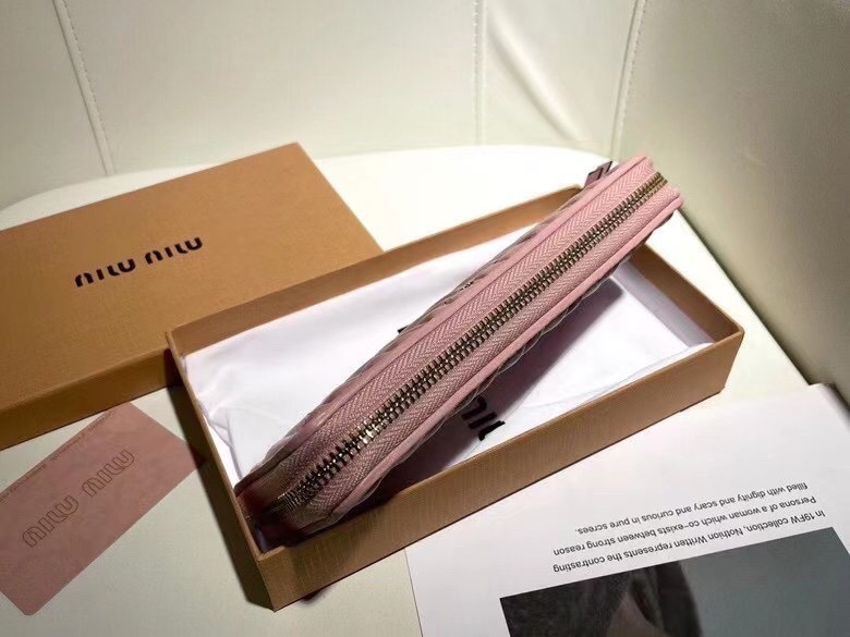Miu Miu ミウミウ 長財布 ファブリック調 ロングウォレット ピンク - 画像 7