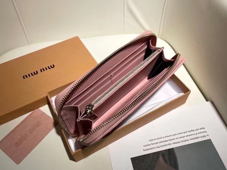 Miu Miu ミウミウ 長財布 ファブリック調 ロングウォレット ピンク - 画像 8