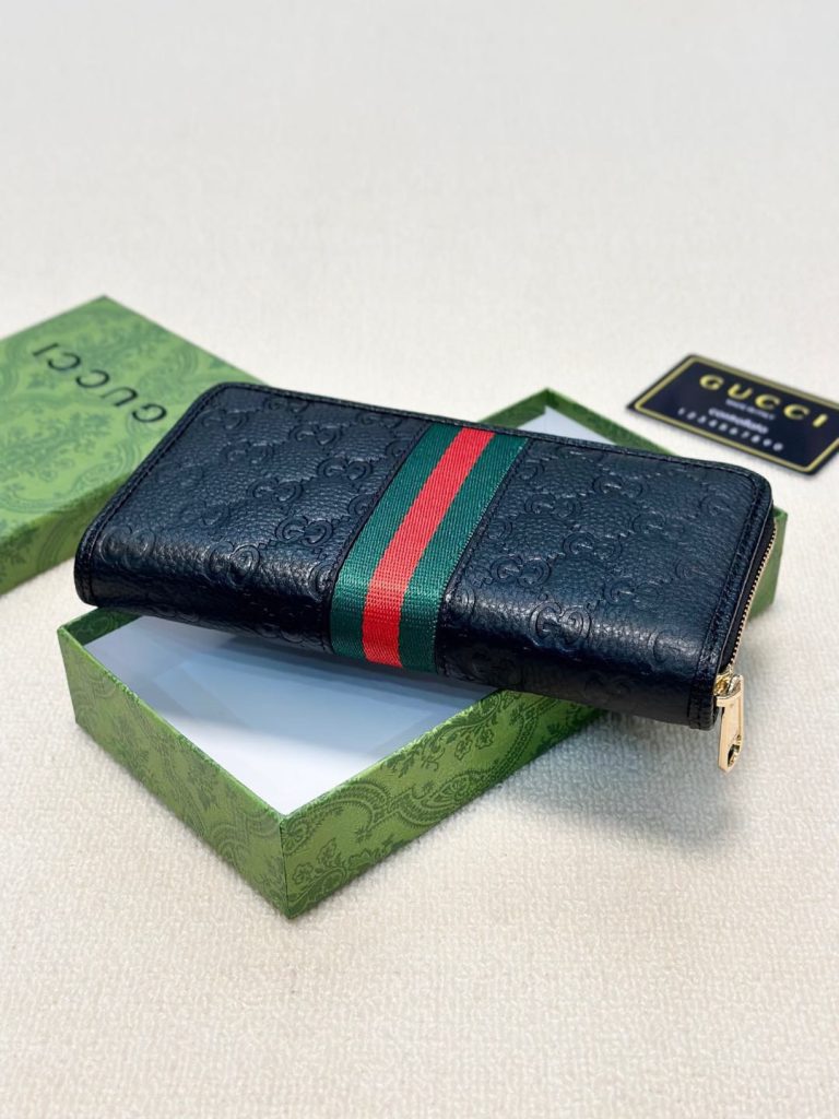 GUCCI グッチ ロングジップ財布 本革 ロングウォレット ブラック - 画像 3