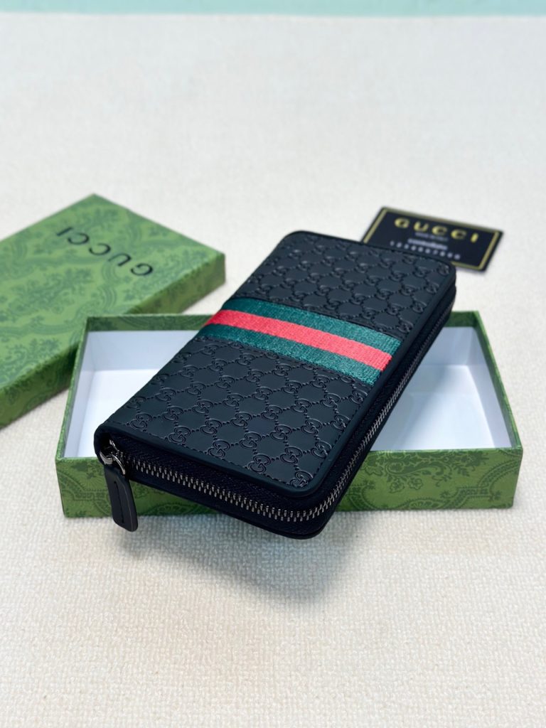 GUCCI グッチ ロングウォレット 長財布 黒 本革仕様 ジップアラウンド ミニ財布 - 画像 3