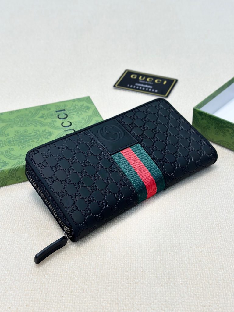 GUCCI グッチ ロングウォレット 長財布 黒 本革仕様 ジップアラウンド ミニ財布 - 画像 4