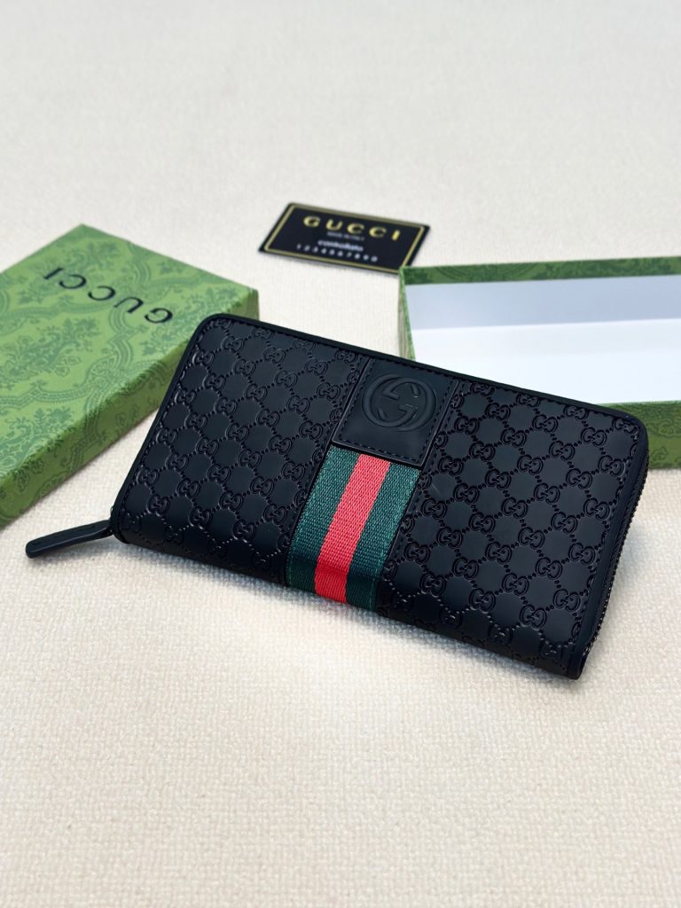 GUCCI グッチ ロングウォレット 長財布 黒 本革仕様 ジップアラウンド ミニ財布 - 画像 8