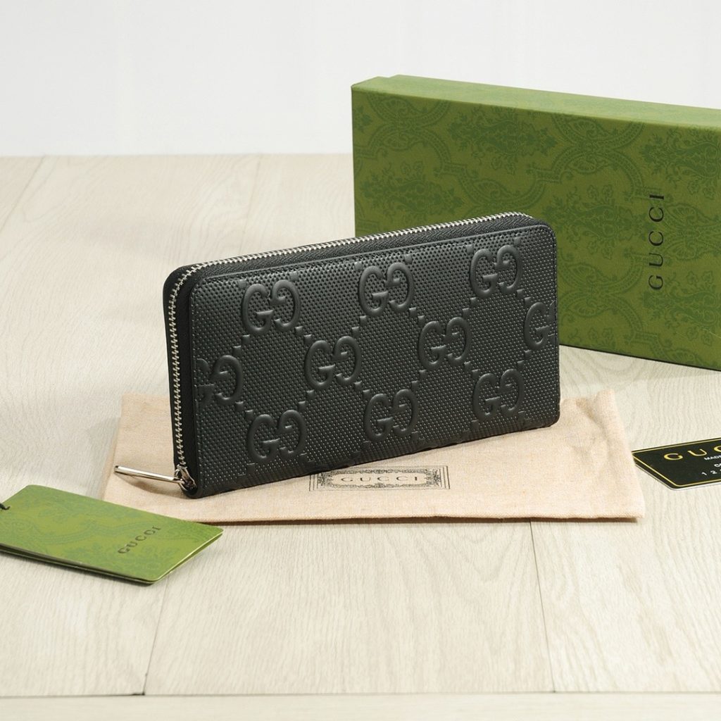 GUCCI グッチ ロングウォレット メンズ 本革 20x10cm 黒 - 画像 3