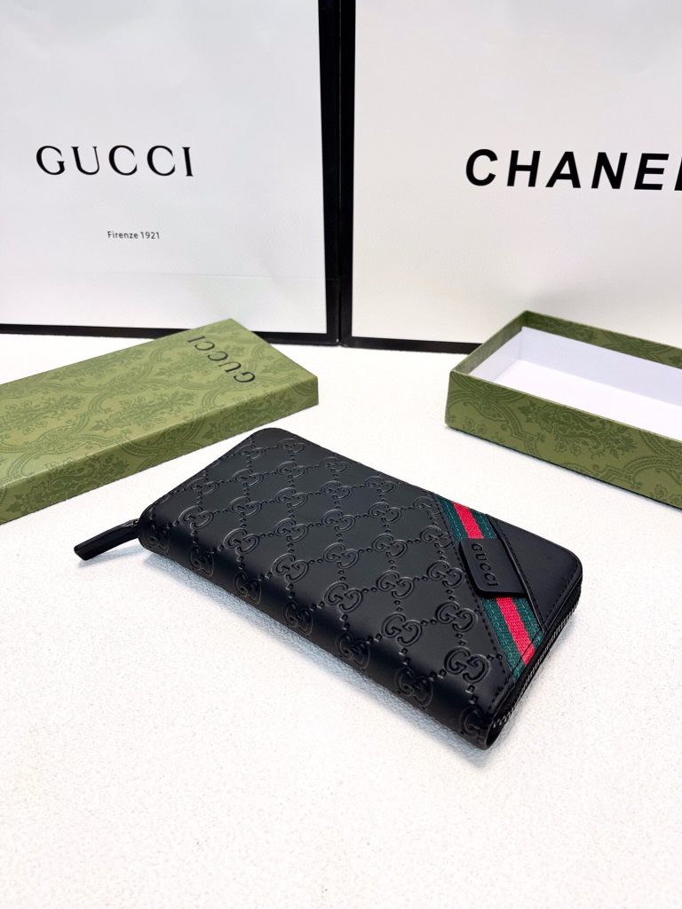 GUCCI グッチ 長財布 本革仕様 グッチロゴ ブラック - 画像 3