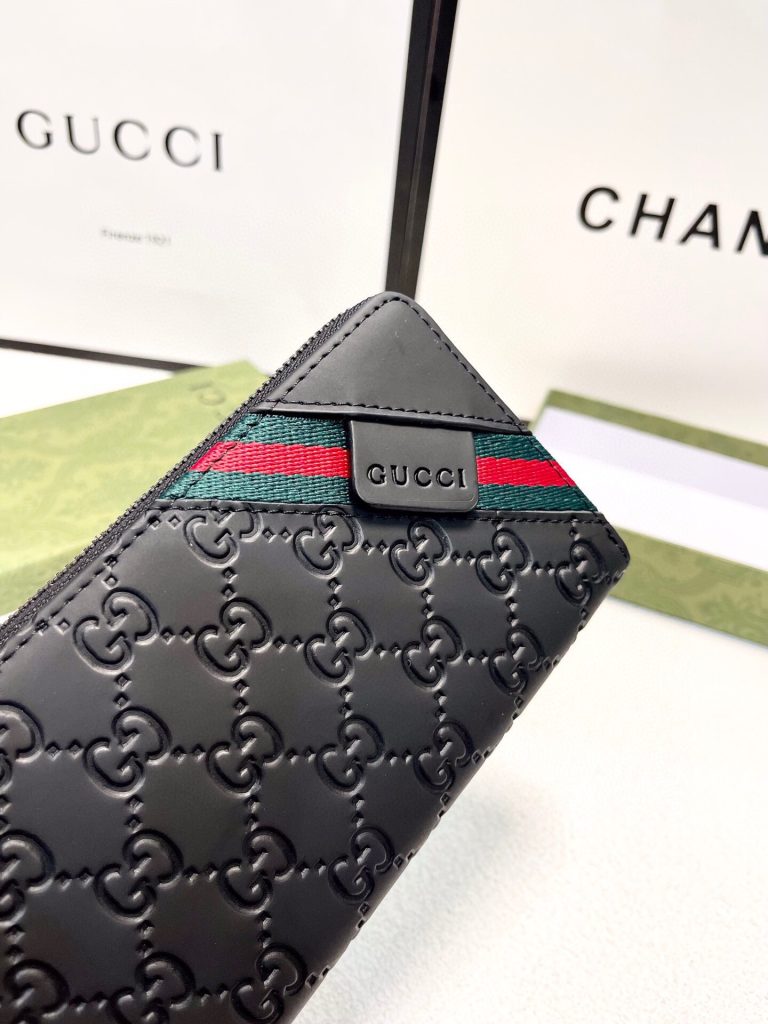 GUCCI グッチ 長財布 ロングウォレット 黒 本革仕様 ブラック - 画像 5